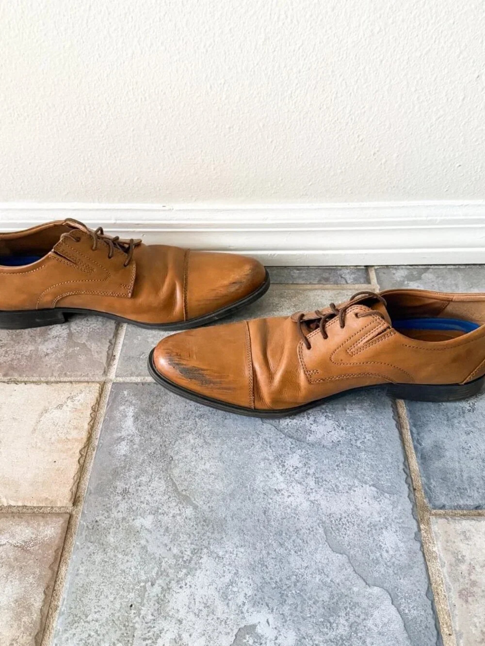 Clarks Mens Cap Toe Oxford Dress Shoes Brown Leather Comfort Size 15